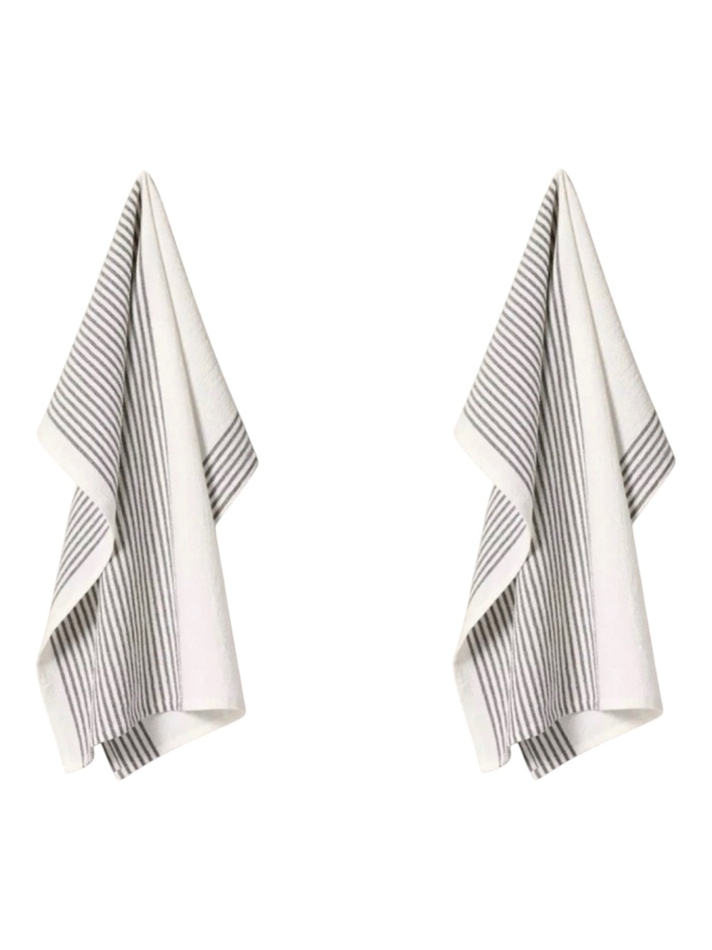 Hearth & Hand Sour Cream and Black Striped Flour Sack Kitchen Towel Set of 2